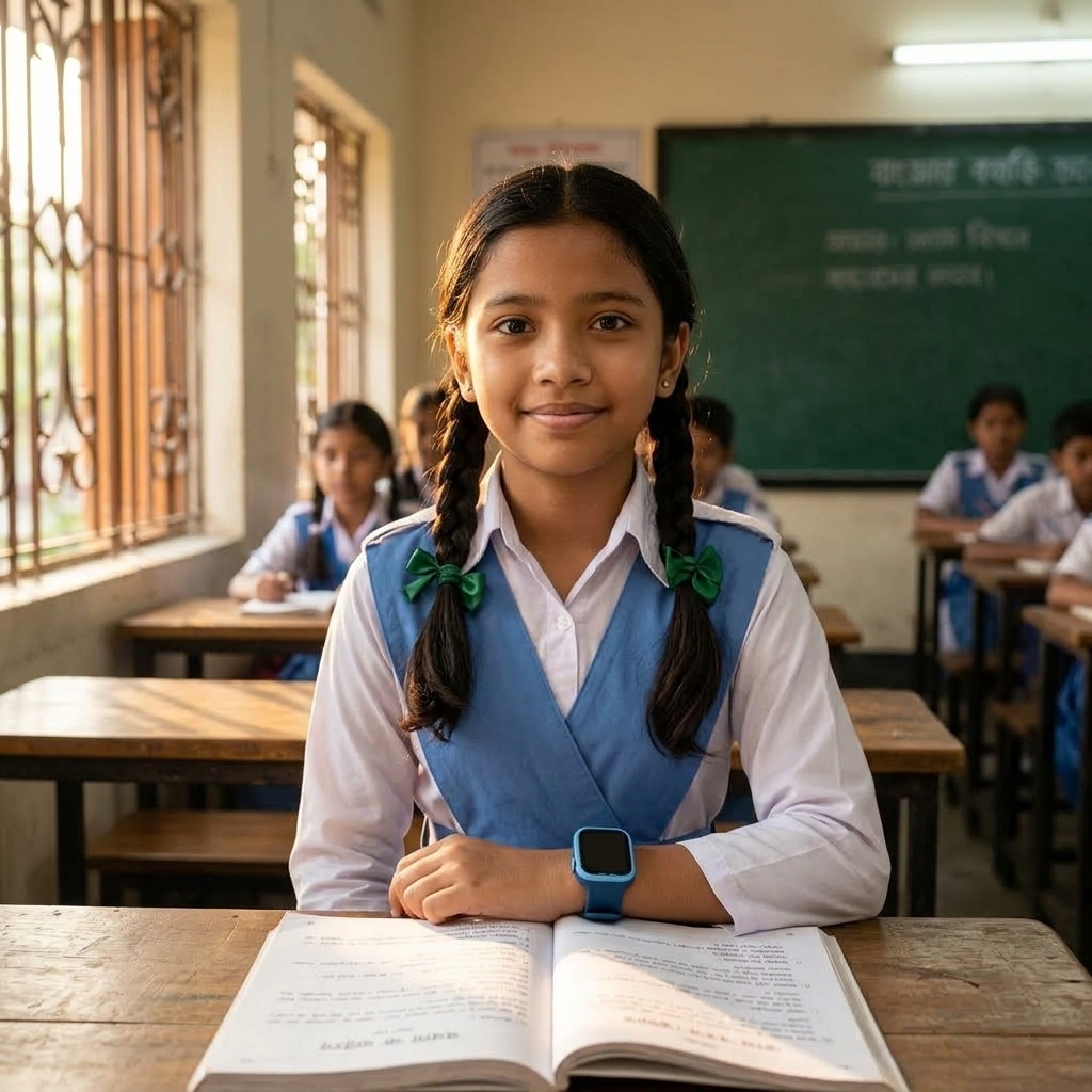 আপনার সন্তান স্কুলে পৌঁছেছে।